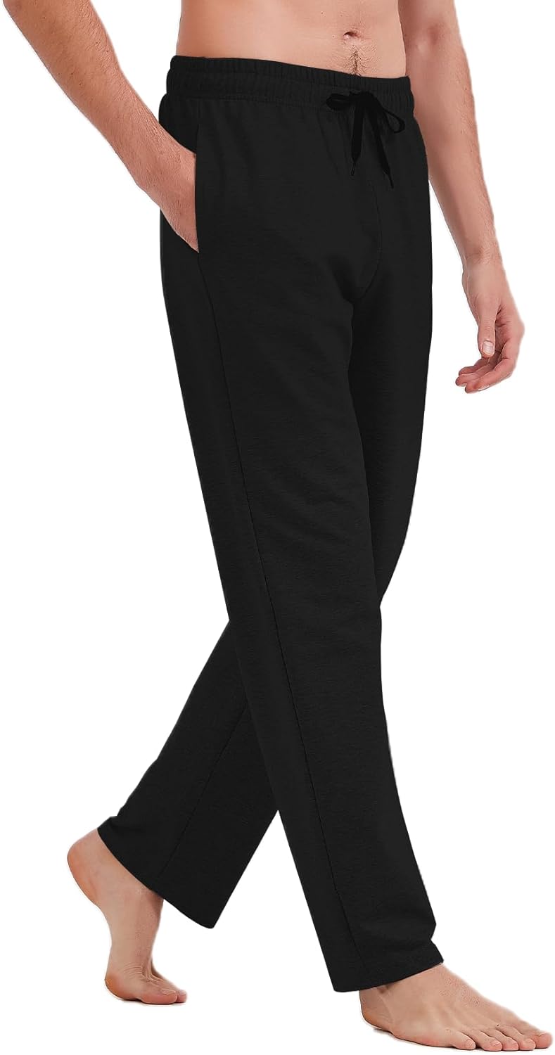 30/32/34/36/38/40 Long Inseam Mens Tall Sweatpants Open Bottom Joggers Athletic Yoga Pants with Pockets