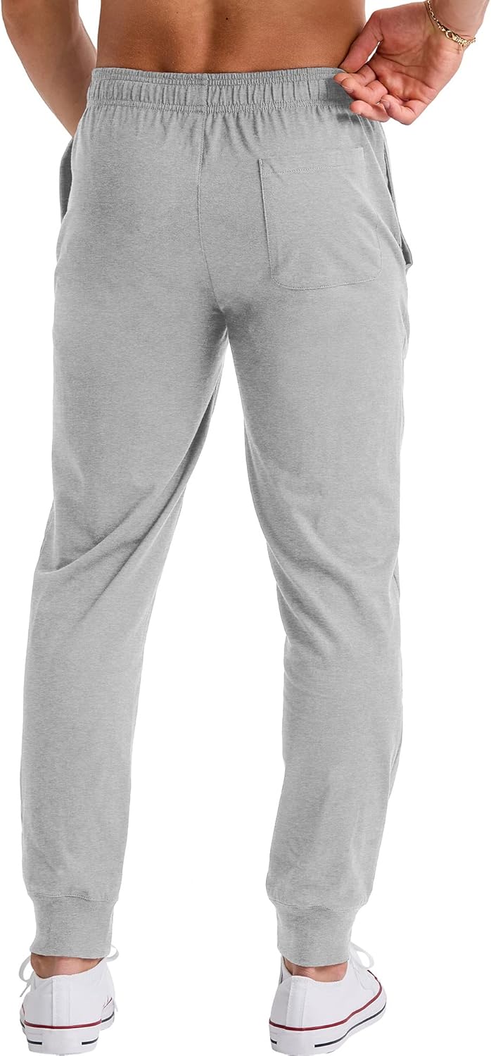 Cotton Joggers, Jersey Sweatpants for Men with Pockets, 30" Inseam